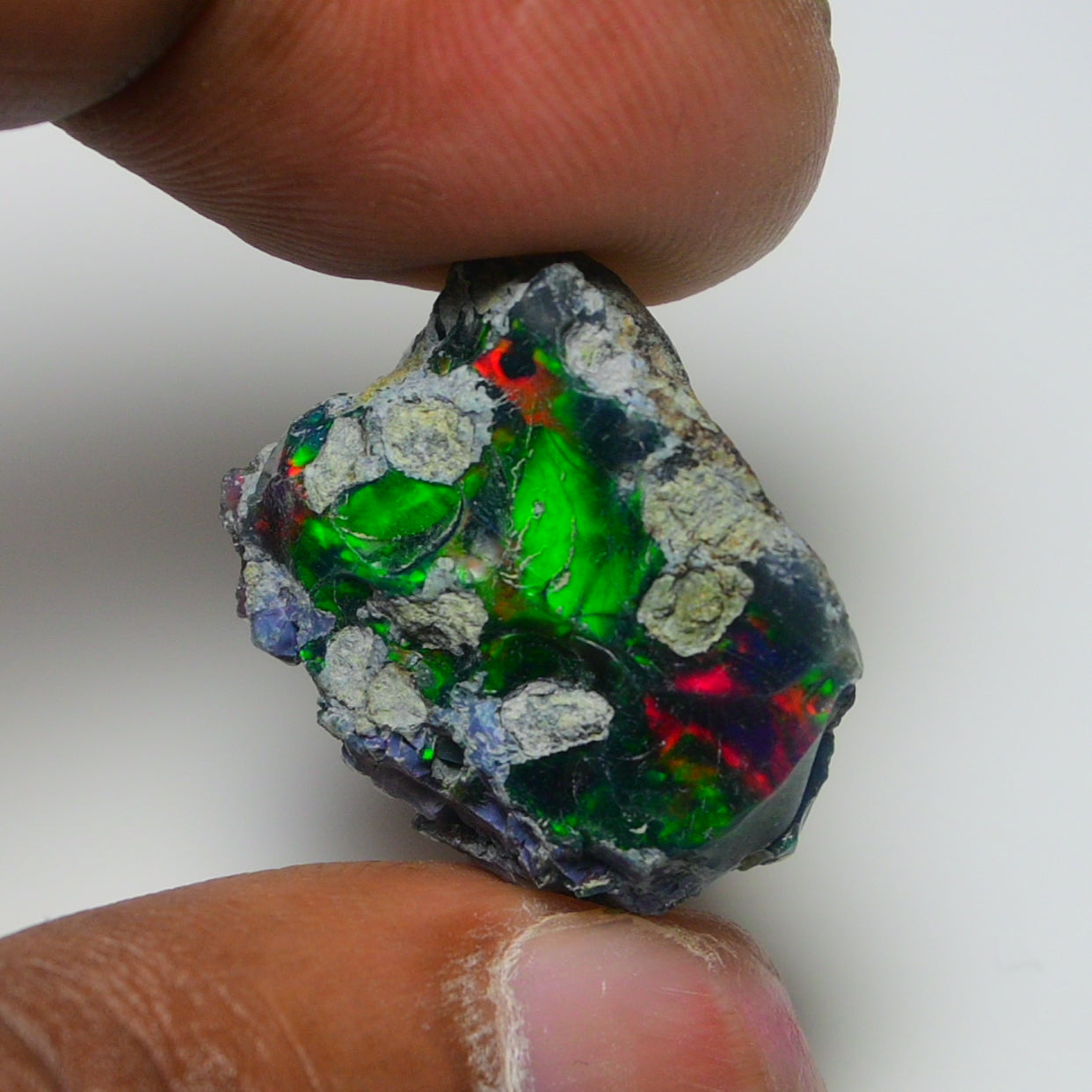 Rare Black Opal 18.55 Carats | Natural Black Ethiopian Opal Rough - Ready for Cutting & Jewelry!
