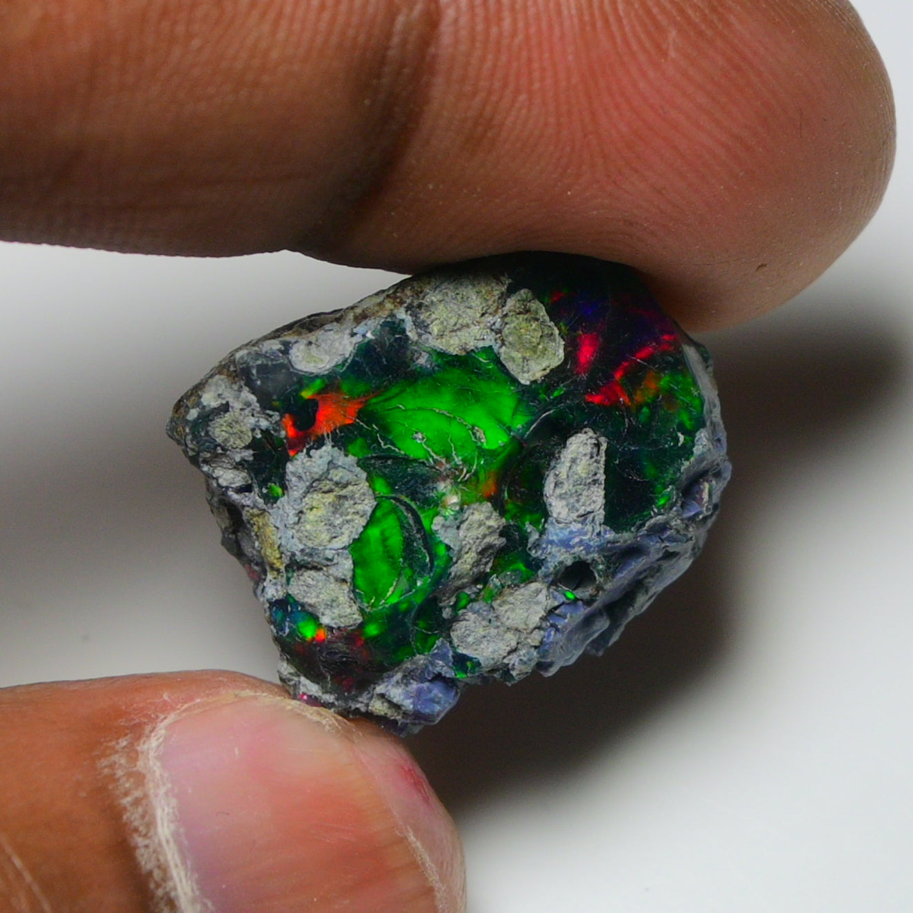Rare Black Opal 18.55 Carats | Natural Black Ethiopian Opal Rough - Ready for Cutting & Jewelry!