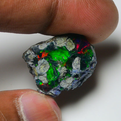 Rare Black Opal 18.55 Carats | Natural Black Ethiopian Opal Rough - Ready for Cutting & Jewelry!