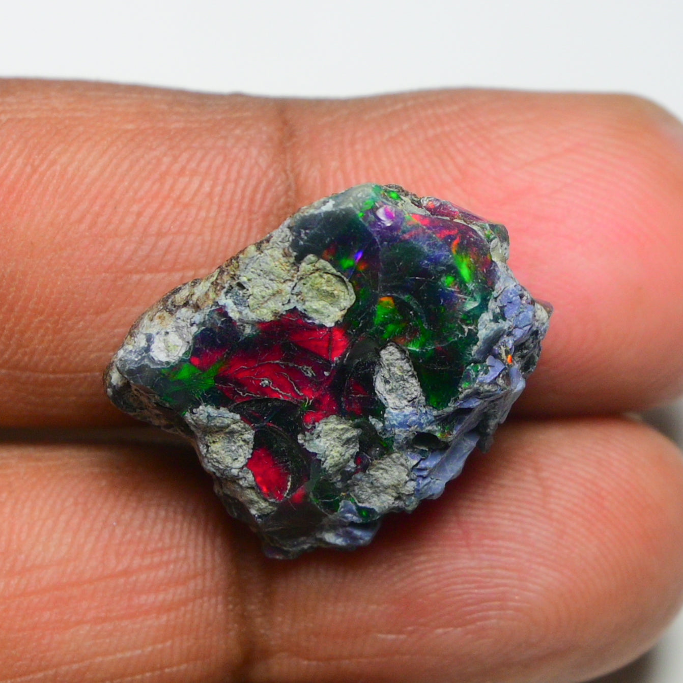 Rare Black Opal 18.55 Carats | Natural Black Ethiopian Opal Rough - Ready for Cutting & Jewelry!