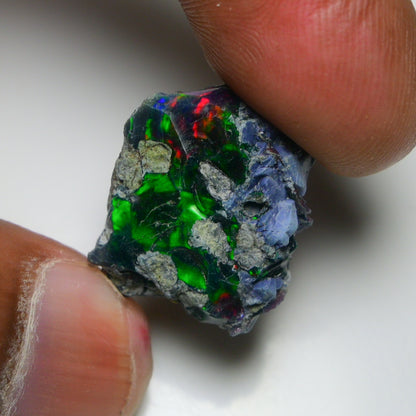 Rare Black Opal 18.55 Carats | Natural Black Ethiopian Opal Rough - Ready for Cutting & Jewelry!
