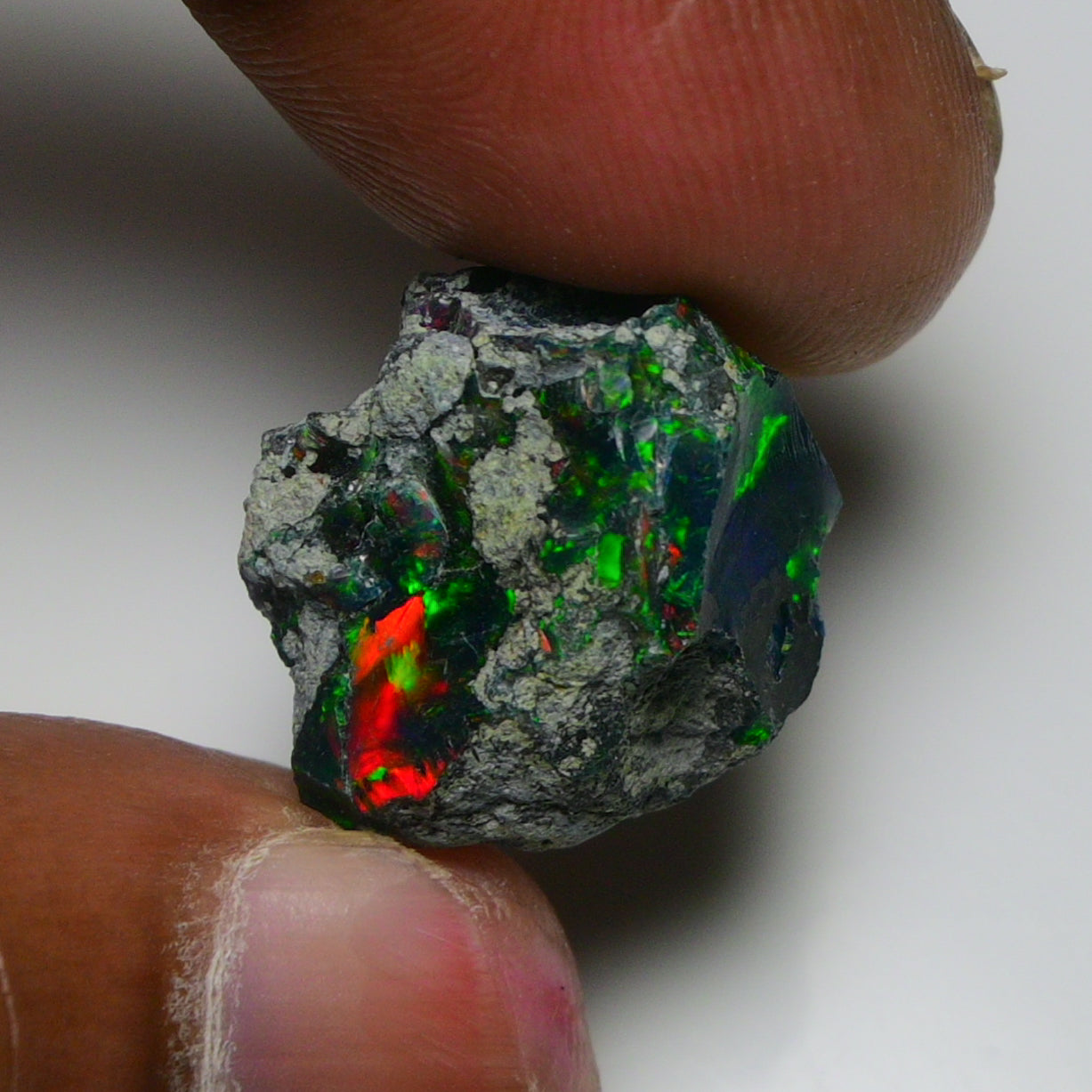 Rare Black Opal 16.45 Carats | Natural Black Ethiopian Opal Rough - Ready for Cutting & Jewelry!