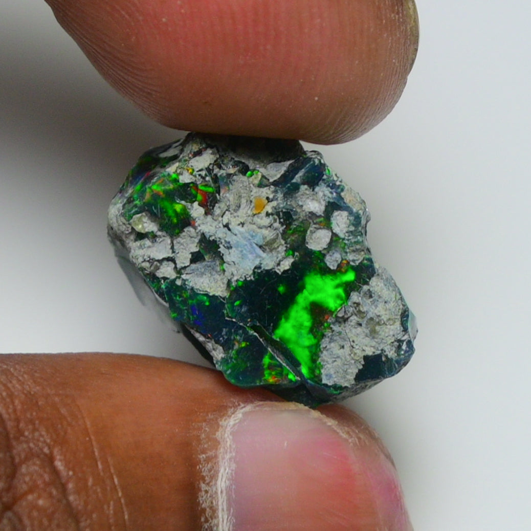 Rare Black Opal 16.45 Carats | Natural Black Ethiopian Opal Rough - Ready for Cutting & Jewelry!