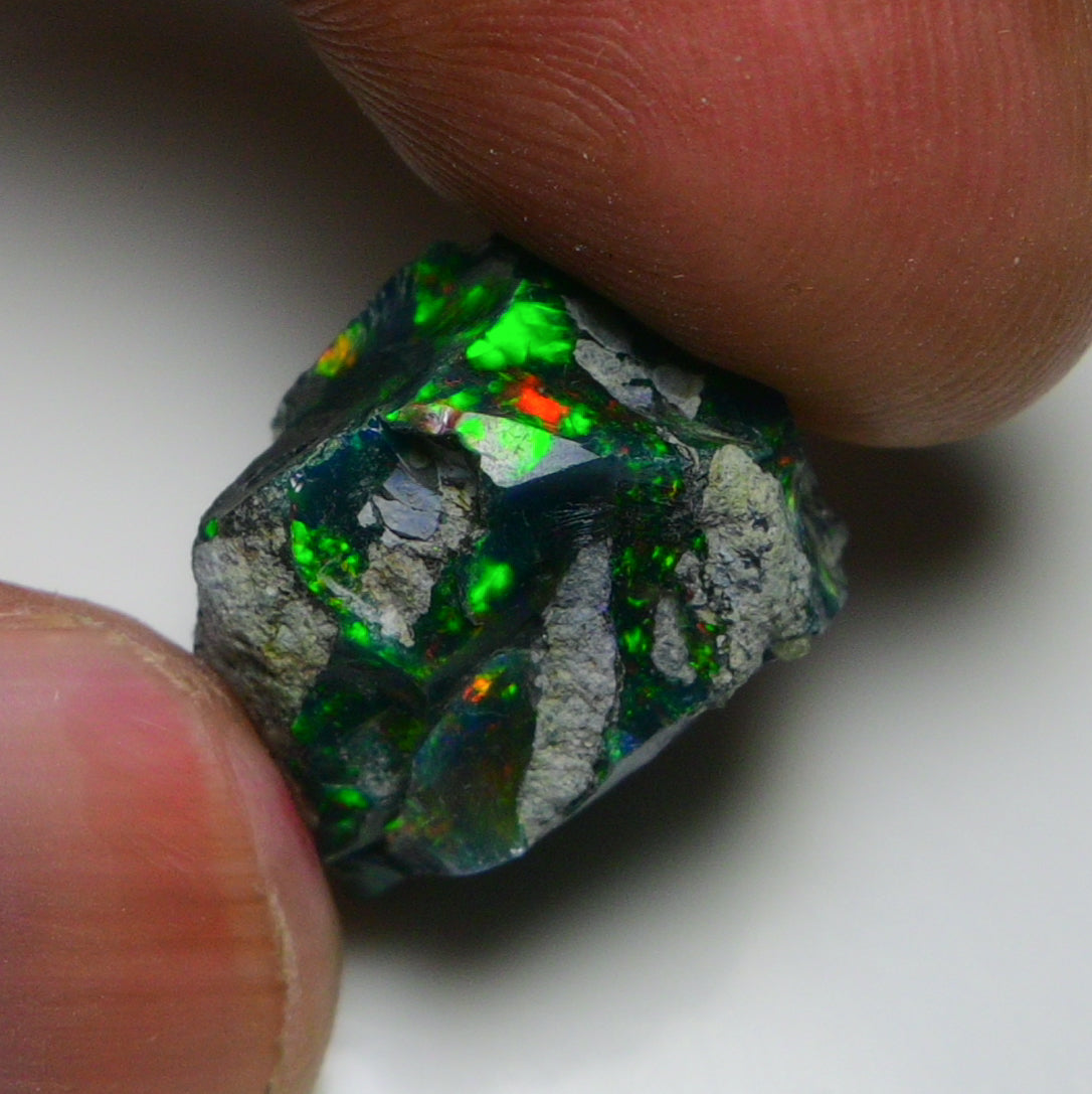 Rare Black Opal 16.45 Carats | Natural Black Ethiopian Opal Rough - Ready for Cutting & Jewelry!