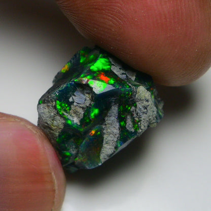 Rare Black Opal 16.45 Carats | Natural Black Ethiopian Opal Rough - Ready for Cutting & Jewelry!