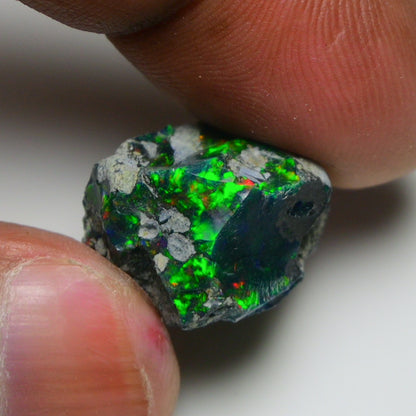 Rare Black Opal 16.45 Carats | Natural Black Ethiopian Opal Rough - Ready for Cutting & Jewelry!