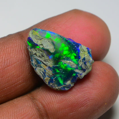 Rare Black Opal 9.75 Carats | Natural Black Ethiopian Opal Rough - Ready for Cutting & Jewelry!