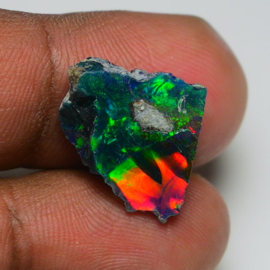 Rare Black Opal 5.95 Carats | Natural Black Ethiopian Opal Rough - Ready for Cutting & Jewelry!