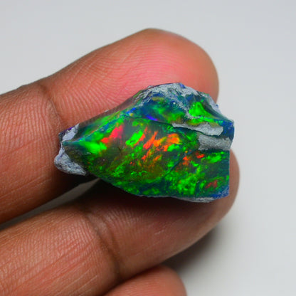 Rare Black Opal 19.00 Carats | Natural Black Ethiopian Opal Rough - Ready for Cutting & Jewelry!