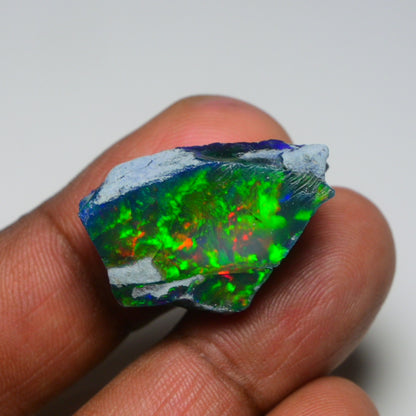 Rare Black Opal 19.00 Carats | Natural Black Ethiopian Opal Rough - Ready for Cutting & Jewelry!