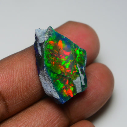 Rare Black Opal 19.00 Carats | Natural Black Ethiopian Opal Rough - Ready for Cutting & Jewelry!