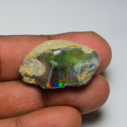 Rare Black Opal 35.45 Carats | Natural Black Ethiopian Opal Rough - Ready for Cutting & Jewelry!
