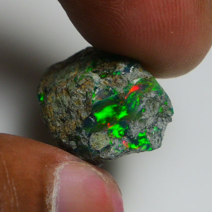 Rare Black Opal 21.90 Carats | Natural Black Ethiopian Opal Rough - Ready for Cutting & Jewelry!
