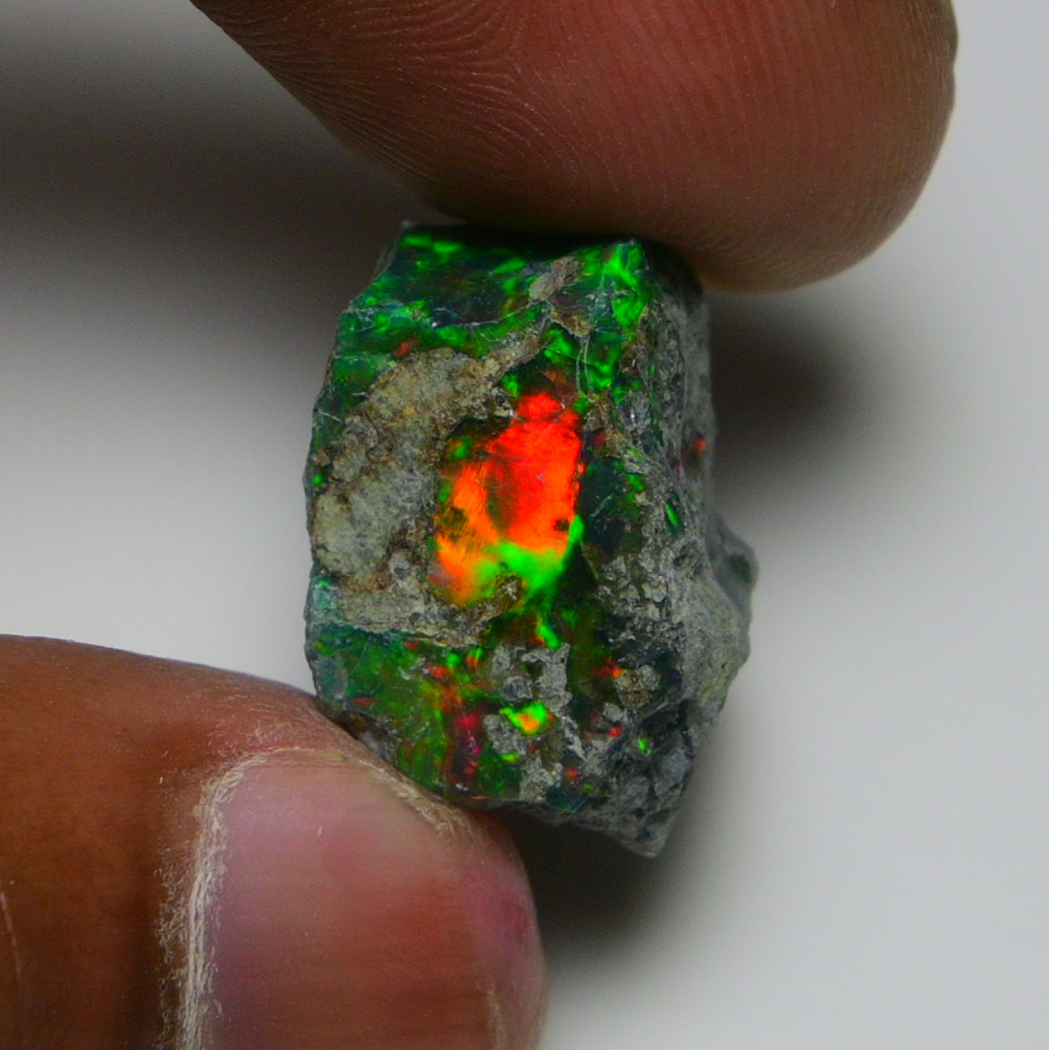 Rare Black Opal 21.90 Carats | Natural Black Ethiopian Opal Rough - Ready for Cutting & Jewelry!