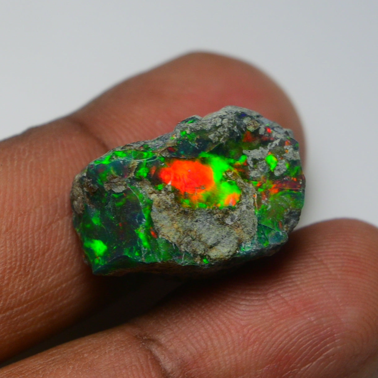 Rare Black Opal 21.90 Carats | Natural Black Ethiopian Opal Rough - Ready for Cutting & Jewelry!