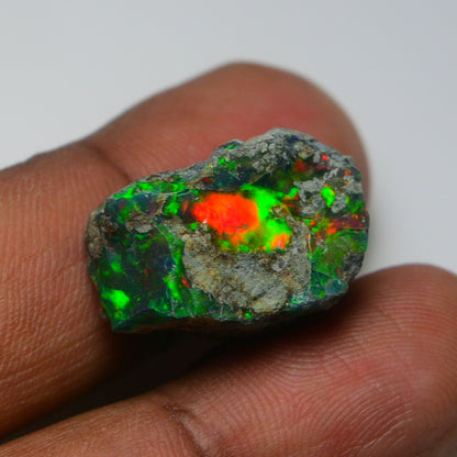 Rare Black Opal 21.90 Carats | Natural Black Ethiopian Opal Rough - Ready for Cutting & Jewelry!