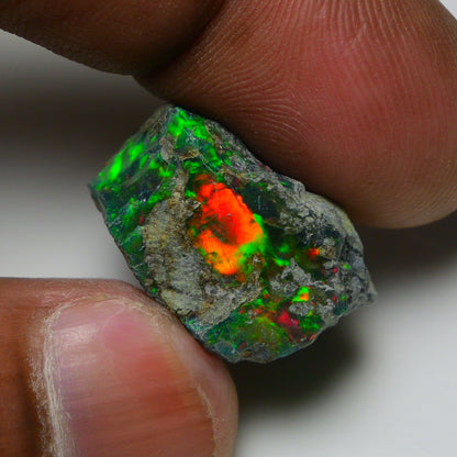Rare Black Opal 21.90 Carats | Natural Black Ethiopian Opal Rough - Ready for Cutting & Jewelry!