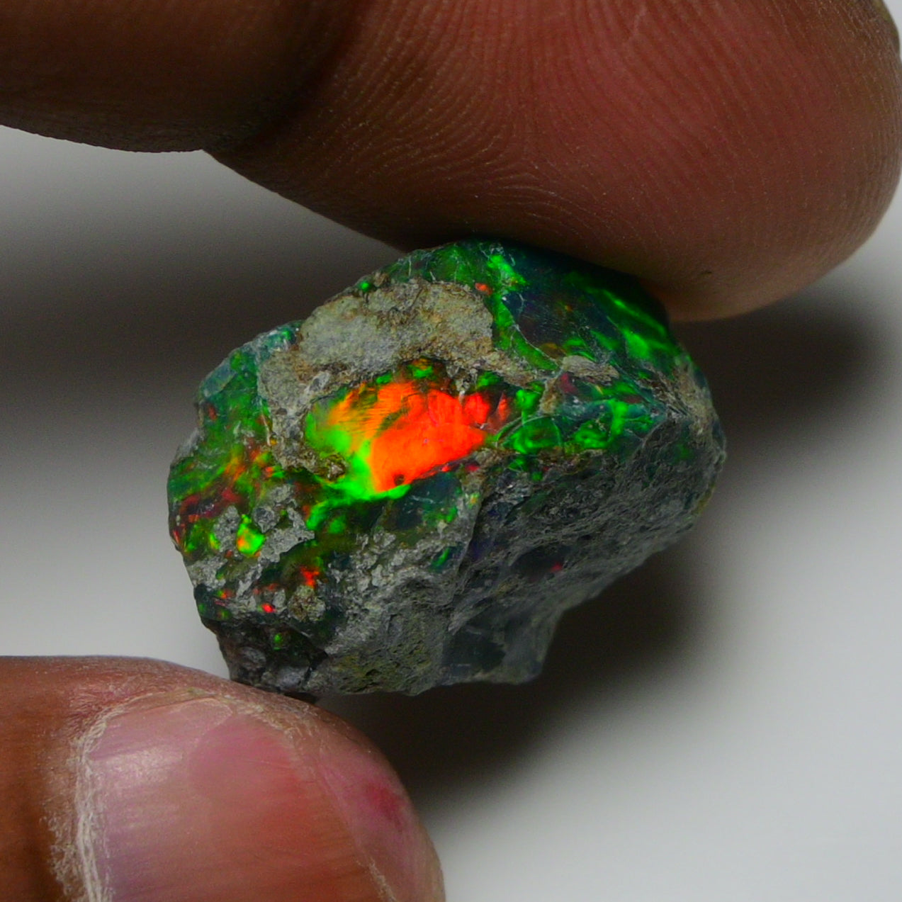 Rare Black Opal 21.90 Carats | Natural Black Ethiopian Opal Rough - Ready for Cutting & Jewelry!