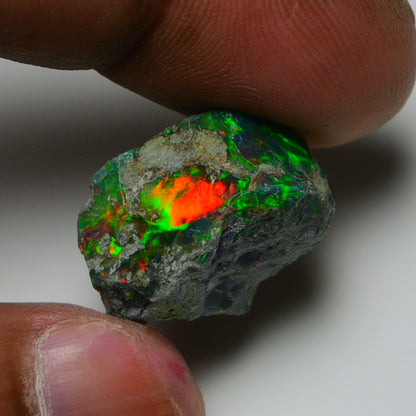 Rare Black Opal 21.90 Carats | Natural Black Ethiopian Opal Rough - Ready for Cutting & Jewelry!