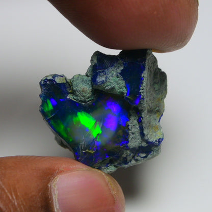 Black Opal  18.30 Carats | Natural Black Ethiopian Opal Rough - Ready for Cutting & Jewelry