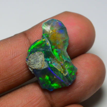 Rare Black Opal 13.40 Carats | Natural Black Ethiopian Opal Rough - Ready for Cutting & Jewelry!