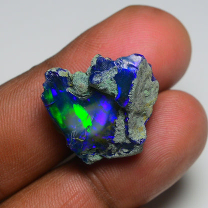 Black Opal  18.30 Carats | Natural Black Ethiopian Opal Rough - Ready for Cutting & Jewelry