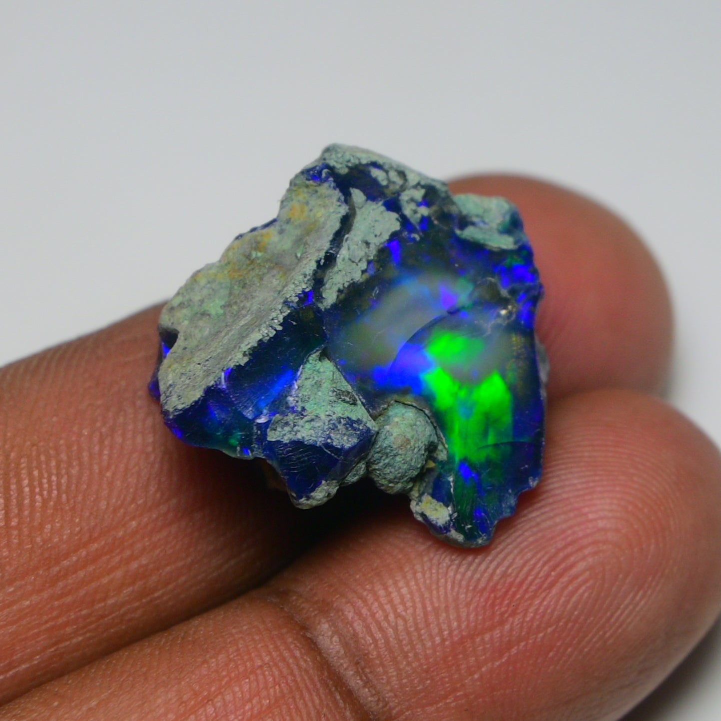 Black Opal  18.30 Carats | Natural Black Ethiopian Opal Rough - Ready for Cutting & Jewelry