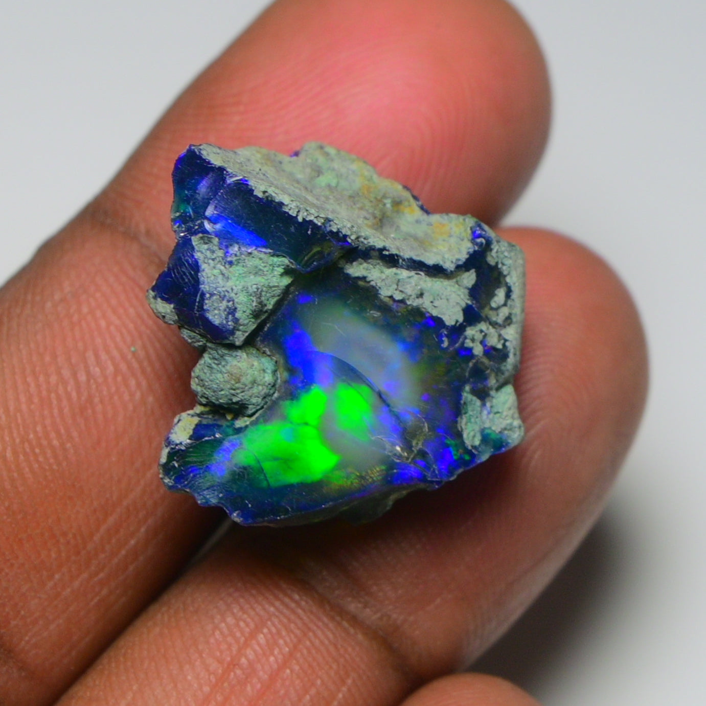 Black Opal  18.30 Carats | Natural Black Ethiopian Opal Rough - Ready for Cutting & Jewelry