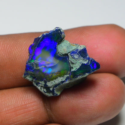 Black Opal  18.30 Carats | Natural Black Ethiopian Opal Rough - Ready for Cutting & Jewelry