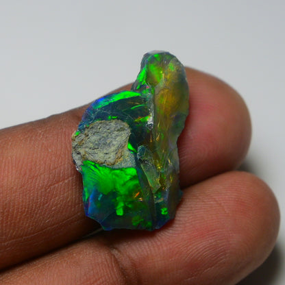 Rare Black Opal 13.40 Carats | Natural Black Ethiopian Opal Rough - Ready for Cutting & Jewelry!