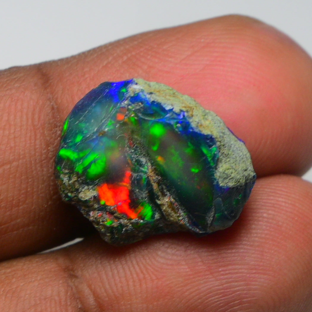 Rare Black Opal 8.60 Carats | Natural Black Ethiopian Opal Rough - Ready for Cutting & Jewelry!