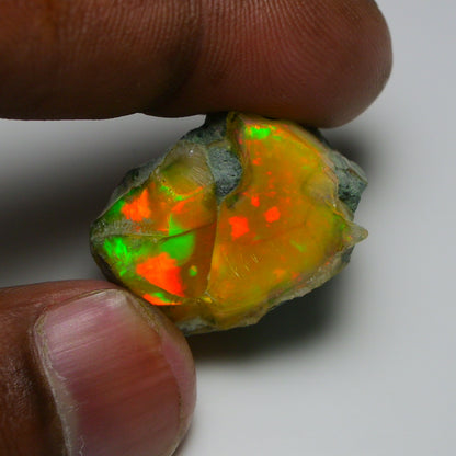 Black Opal 37.05 Carats | Natural Black Ethiopian Opal Rough - Ready for Cutting & Jewelry
