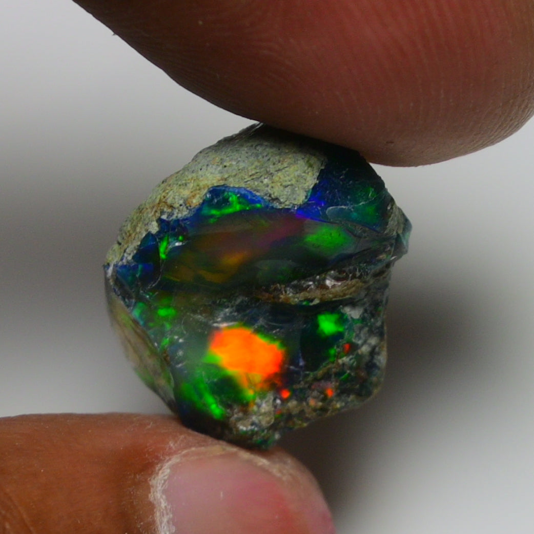 Rare Black Opal 8.60 Carats | Natural Black Ethiopian Opal Rough - Ready for Cutting & Jewelry!