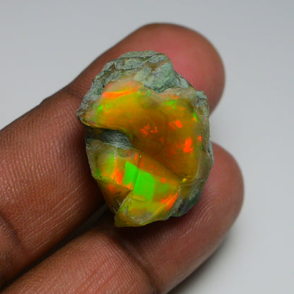 Black Opal 37.05 Carats | Natural Black Ethiopian Opal Rough - Ready for Cutting & Jewelry