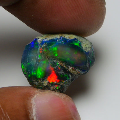 Rare Black Opal 8.60 Carats | Natural Black Ethiopian Opal Rough - Ready for Cutting & Jewelry!