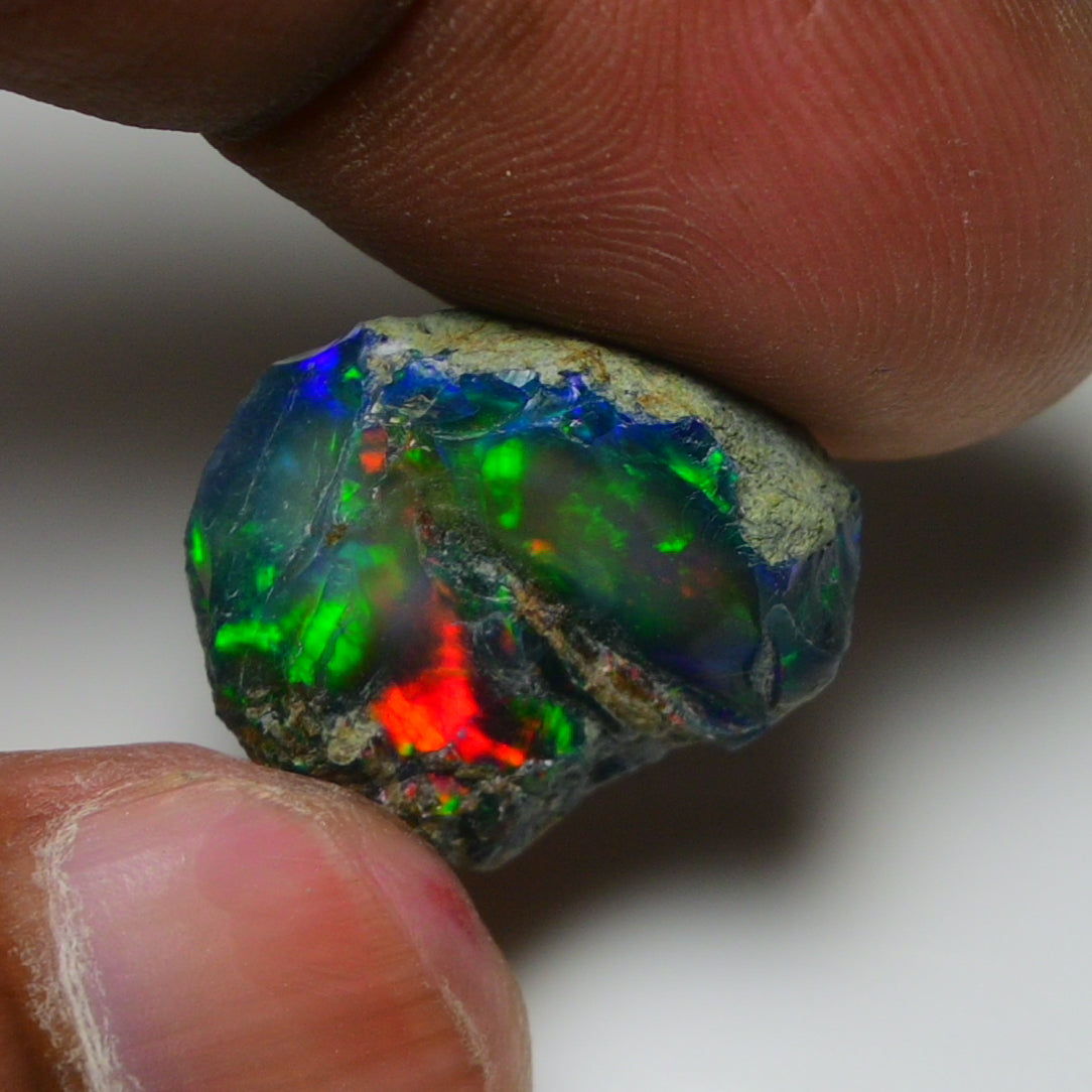Rare Black Opal 8.60 Carats | Natural Black Ethiopian Opal Rough - Ready for Cutting & Jewelry!