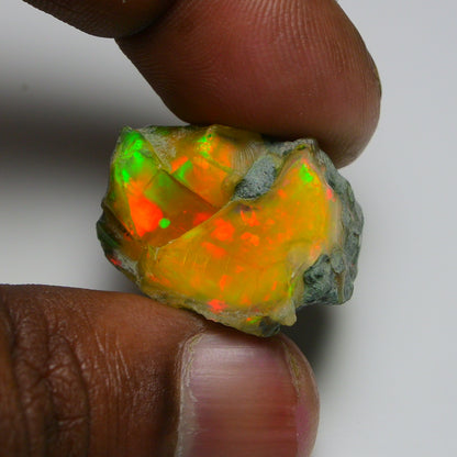 Black Opal 37.05 Carats | Natural Black Ethiopian Opal Rough - Ready for Cutting & Jewelry