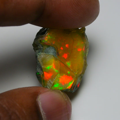 Black Opal 37.05 Carats | Natural Black Ethiopian Opal Rough - Ready for Cutting & Jewelry