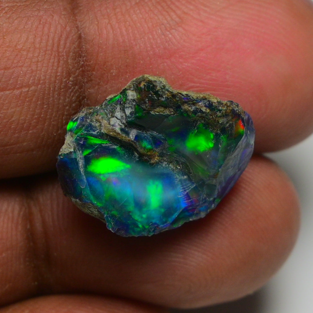 Rare Black Opal 8.60 Carats | Natural Black Ethiopian Opal Rough - Ready for Cutting & Jewelry!