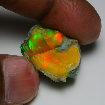 Black Opal 37.05 Carats | Natural Black Ethiopian Opal Rough - Ready for Cutting & Jewelry