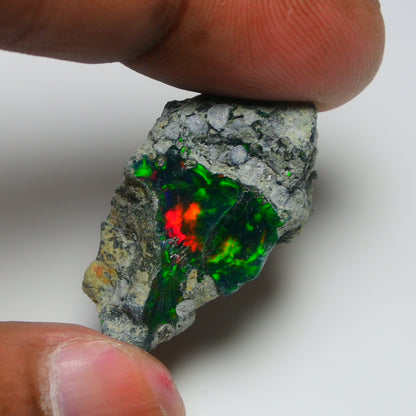 Rare Black Opal 20.90 Carats | Natural Black Ethiopian Opal Rough - Ready for Cutting & Jewelry!