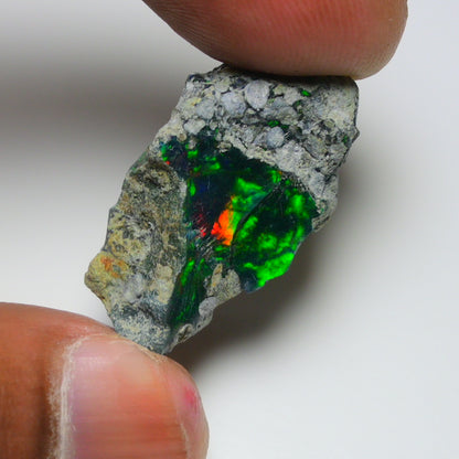Rare Black Opal 20.90 Carats | Natural Black Ethiopian Opal Rough - Ready for Cutting & Jewelry!