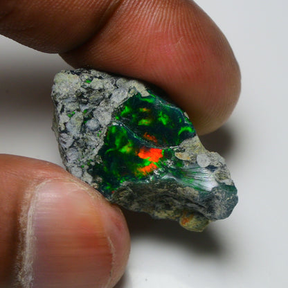 Rare Black Opal 20.90 Carats | Natural Black Ethiopian Opal Rough - Ready for Cutting & Jewelry!