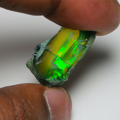 Black Opal 15.00 Carats | Natural Black Ethiopian Opal Rough - Ready for Cutting & Jewelry