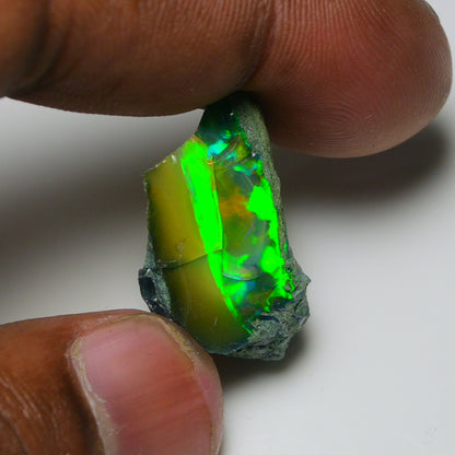 Black Opal 15.00 Carats | Natural Black Ethiopian Opal Rough - Ready for Cutting & Jewelry