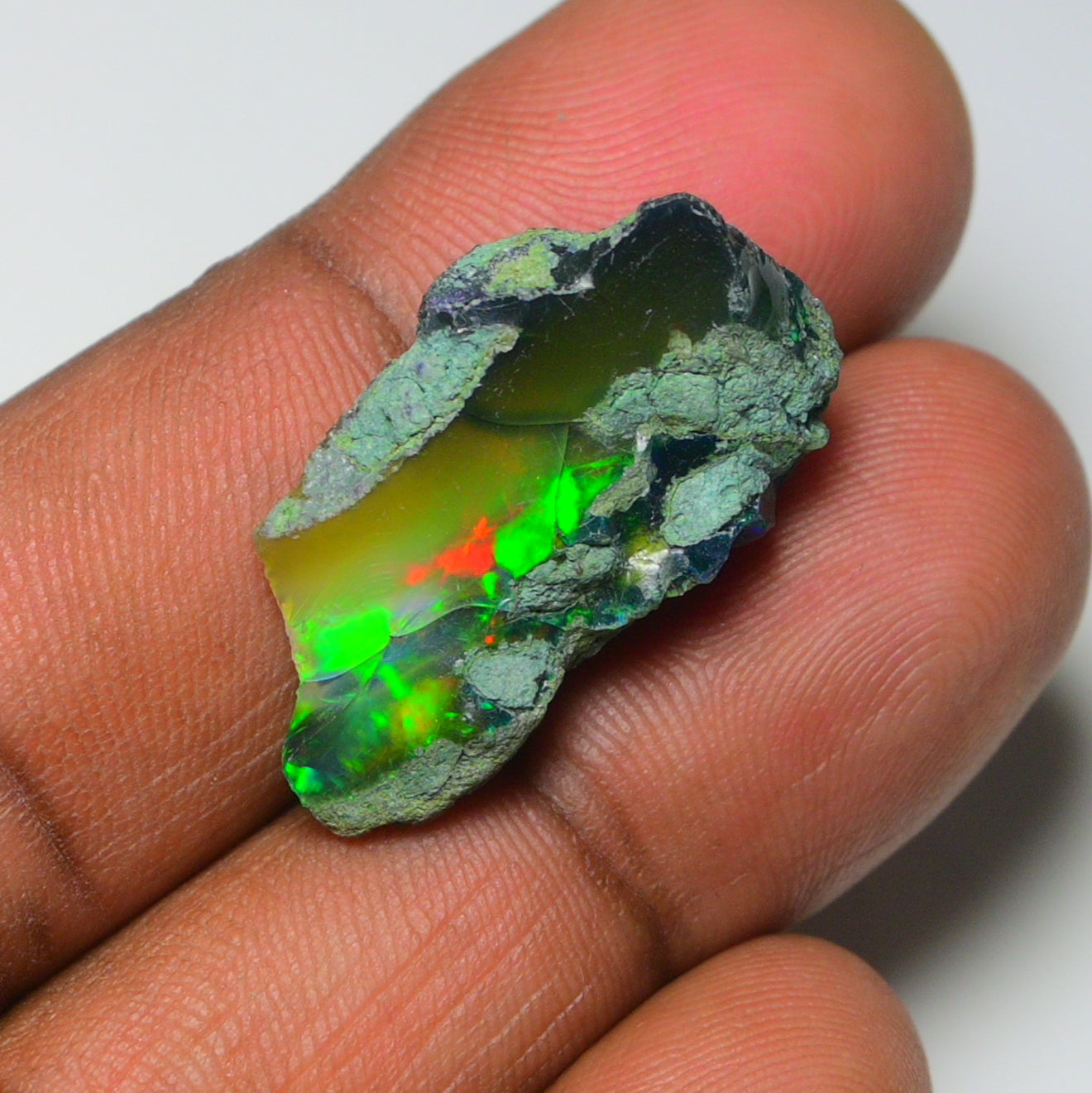 Black Opal 15.00 Carats | Natural Black Ethiopian Opal Rough - Ready for Cutting & Jewelry