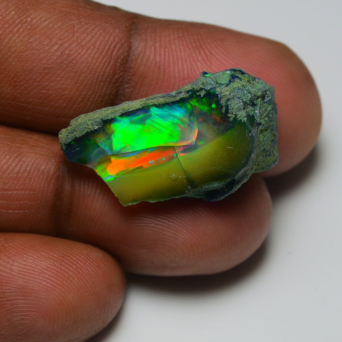 Black Opal 15.00 Carats | Natural Black Ethiopian Opal Rough - Ready for Cutting & Jewelry