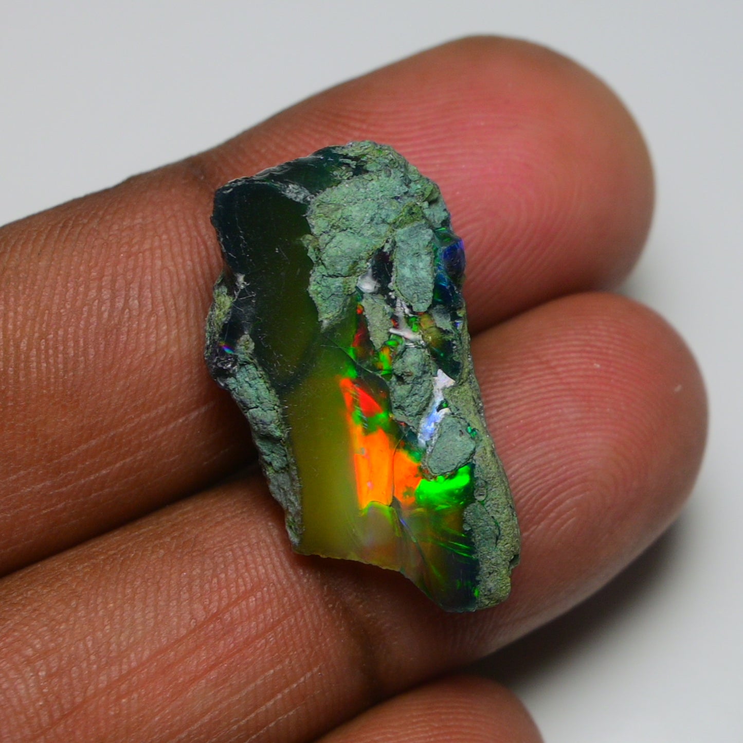 Black Opal 15.00 Carats | Natural Black Ethiopian Opal Rough - Ready for Cutting & Jewelry