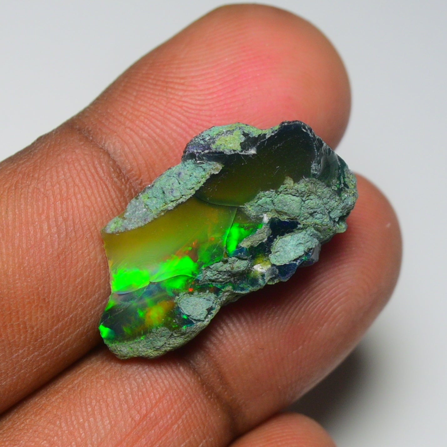 Black Opal 15.00 Carats | Natural Black Ethiopian Opal Rough - Ready for Cutting & Jewelry