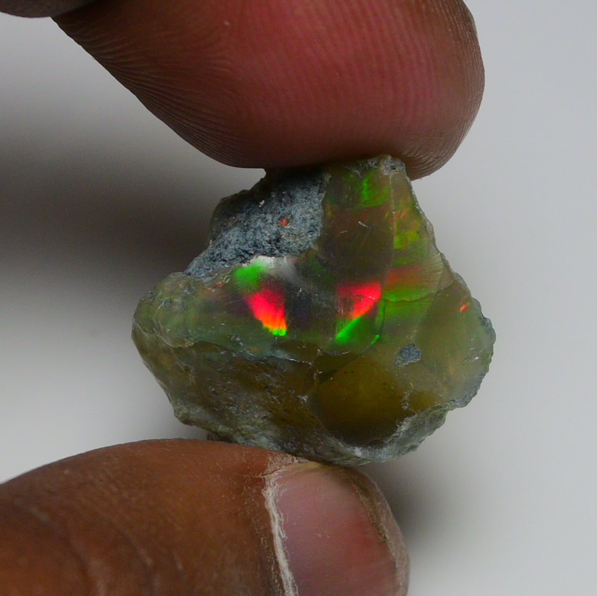 Black Opal 19.00 Carats | Natural Black Ethiopian Opal Rough - Ready for Cutting & Jewelry